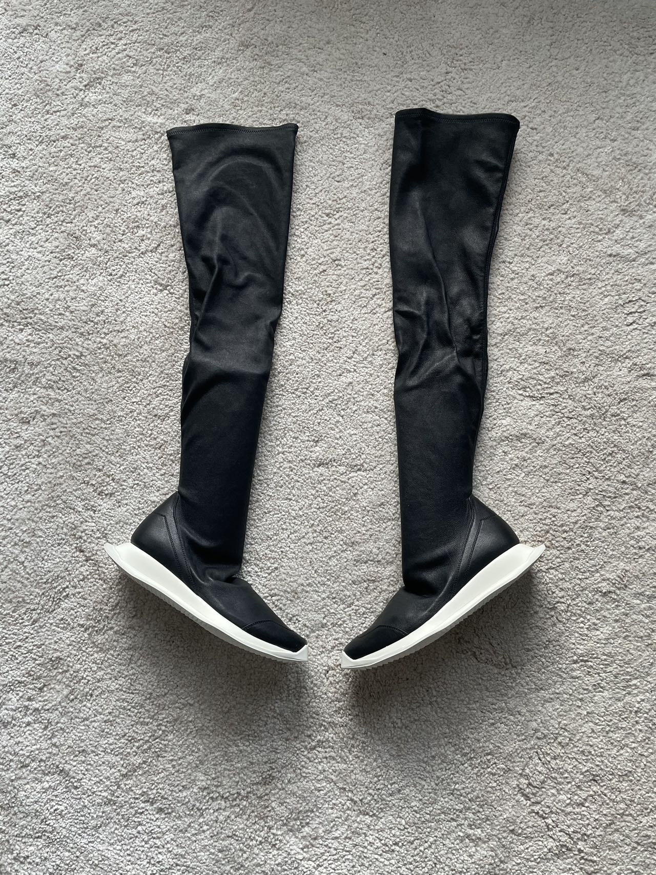 Rick Owens Oblique Runner Stocking Boots Women's Size 36 Leather