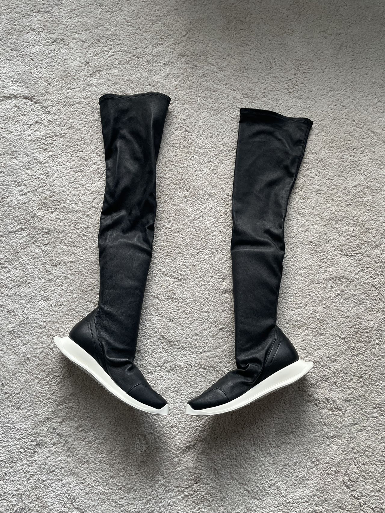 Rick Owens Oblique Runner Stocking Boots Women's Size 36 Leather