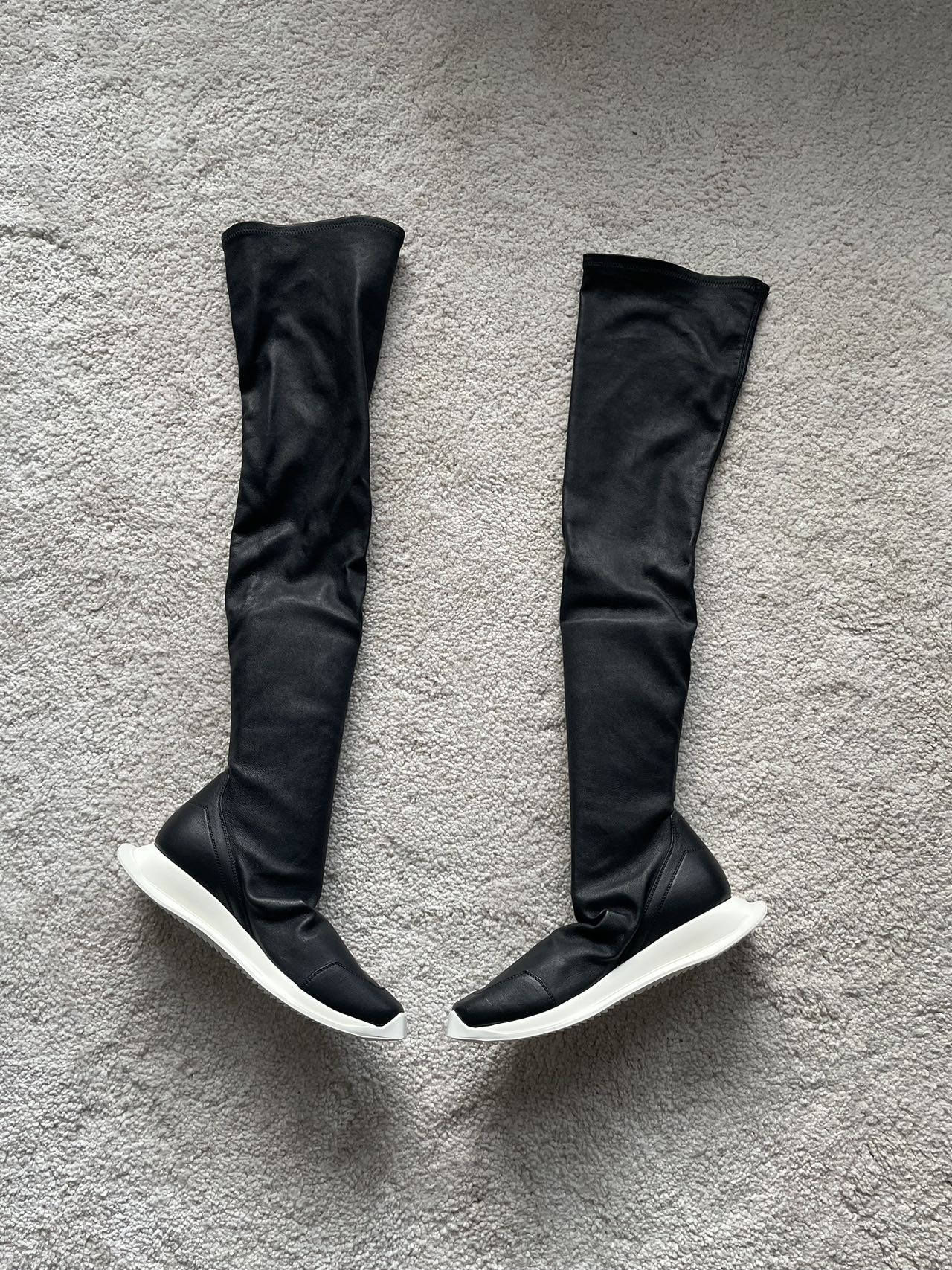 Rick Owens Oblique Runner Stocking Boots Women's Size 36 Leather
