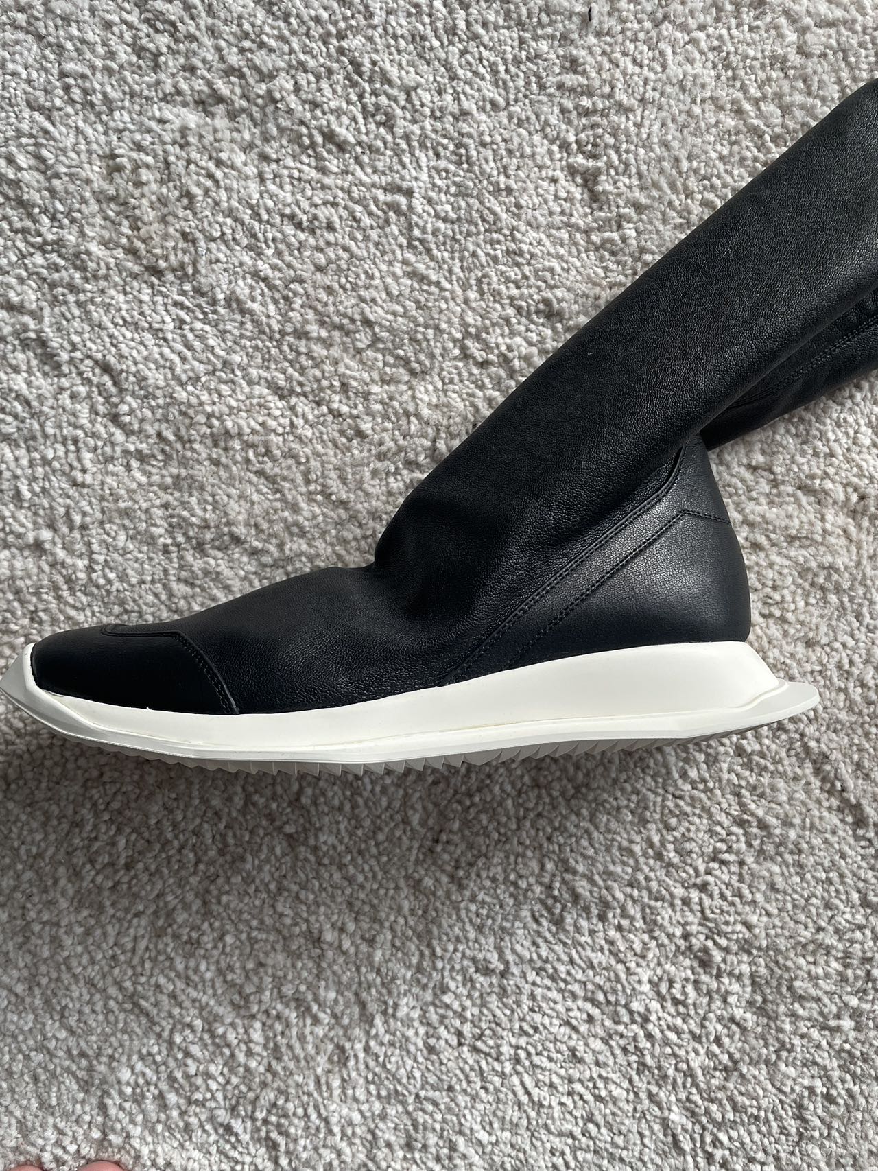 Rick Owens Oblique Runner Stocking Boots Women's Size 36 Leather