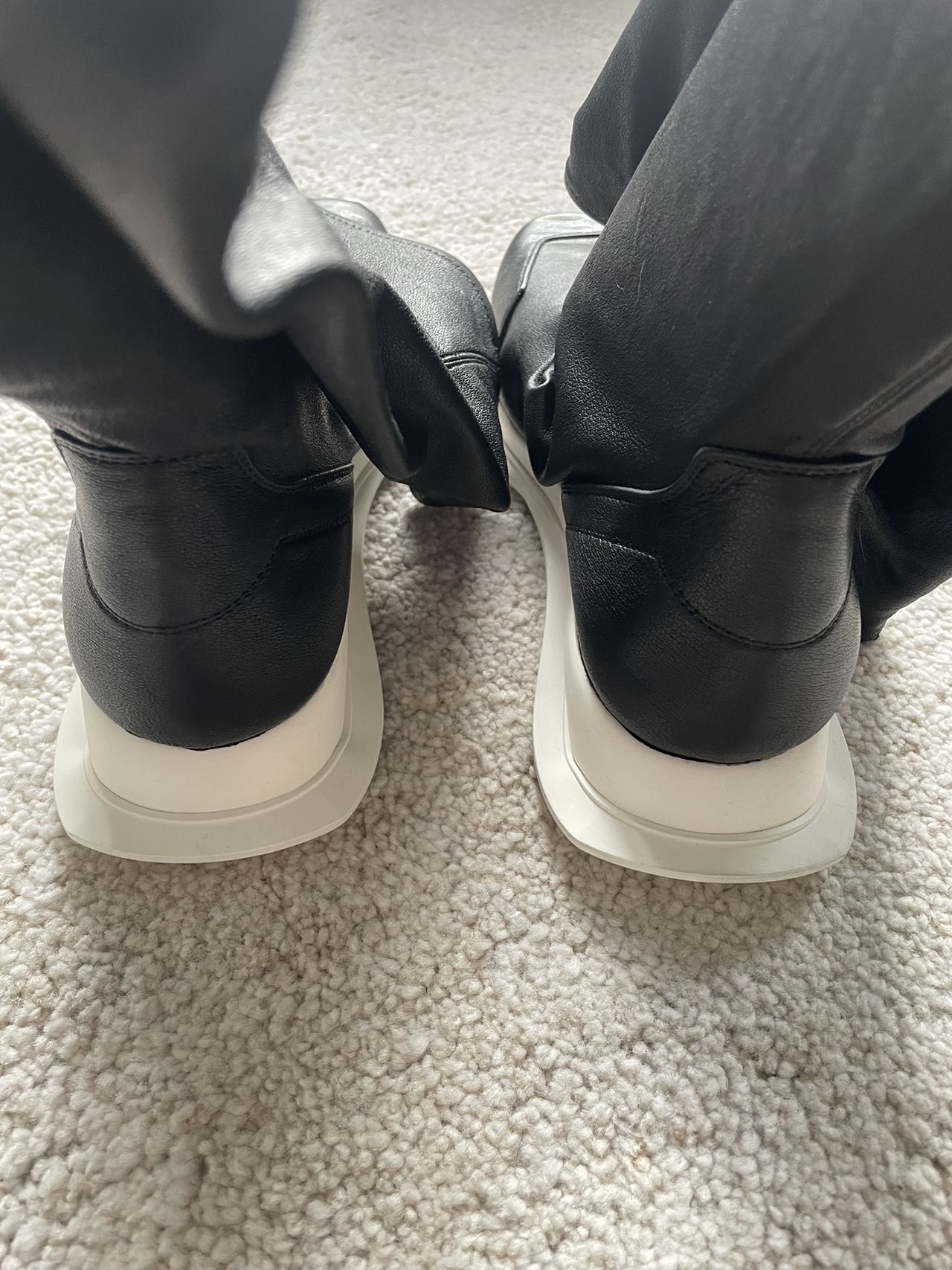 Rick Owens Oblique Runner Stocking Boots Women's Size 36 Leather