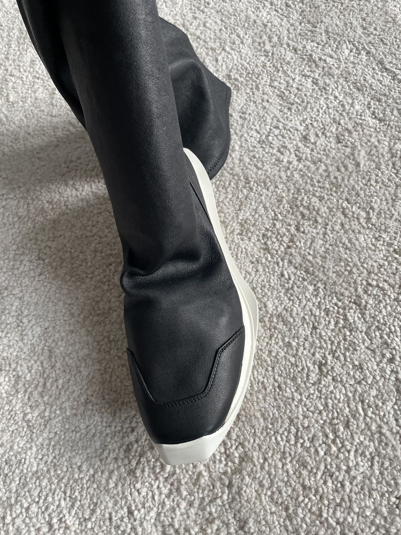 Rick Owens Oblique Runner Stocking Boots Women's Size 36 Leather