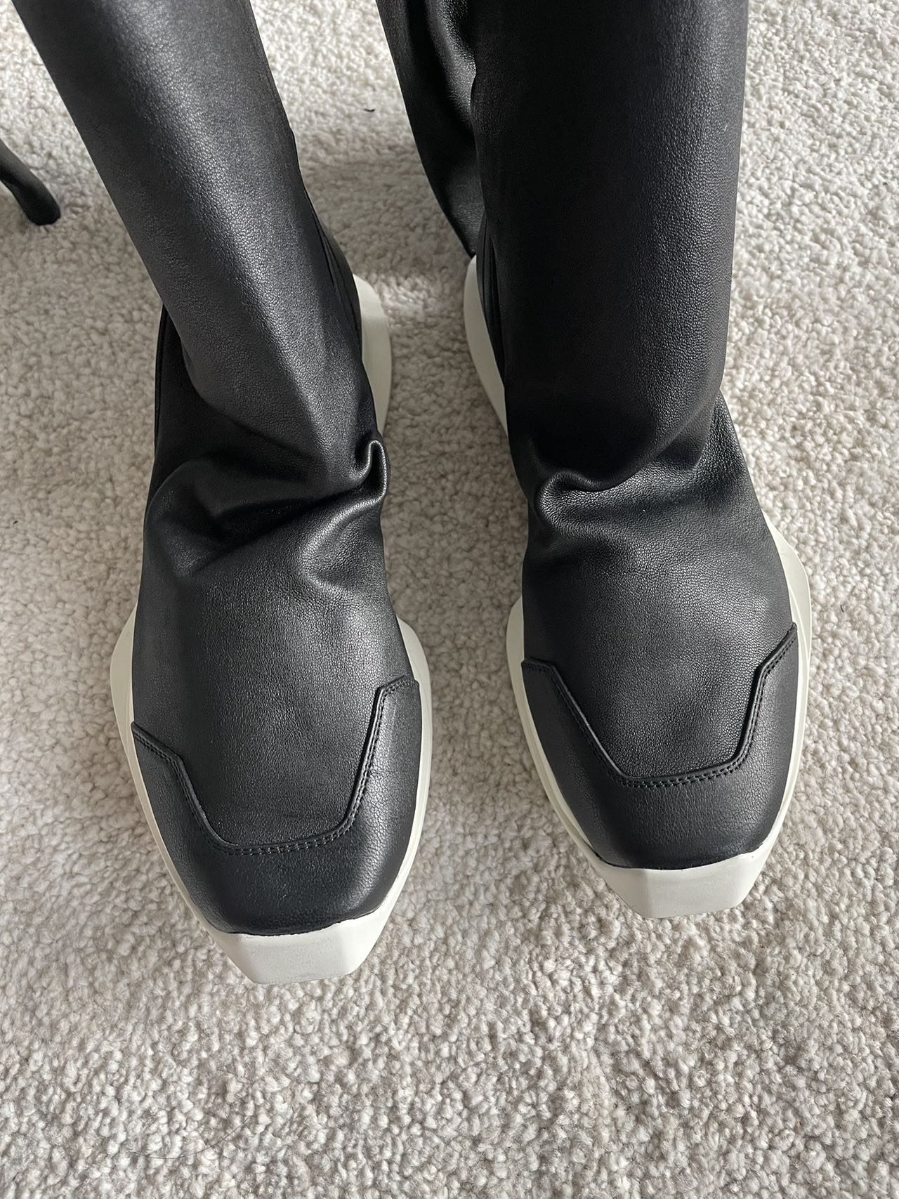 Rick Owens Oblique Runner Stocking Boots Women's Size 36 Leather