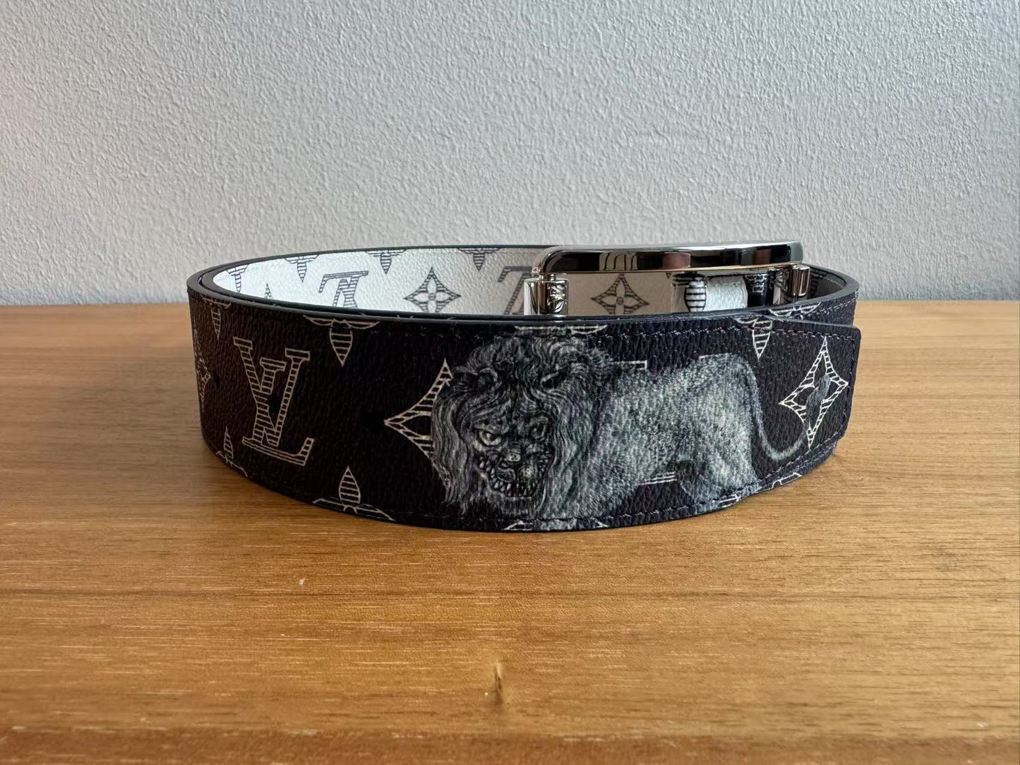 Louis Vuitton Monogram Chapman Brothers Rhino Lion Belt