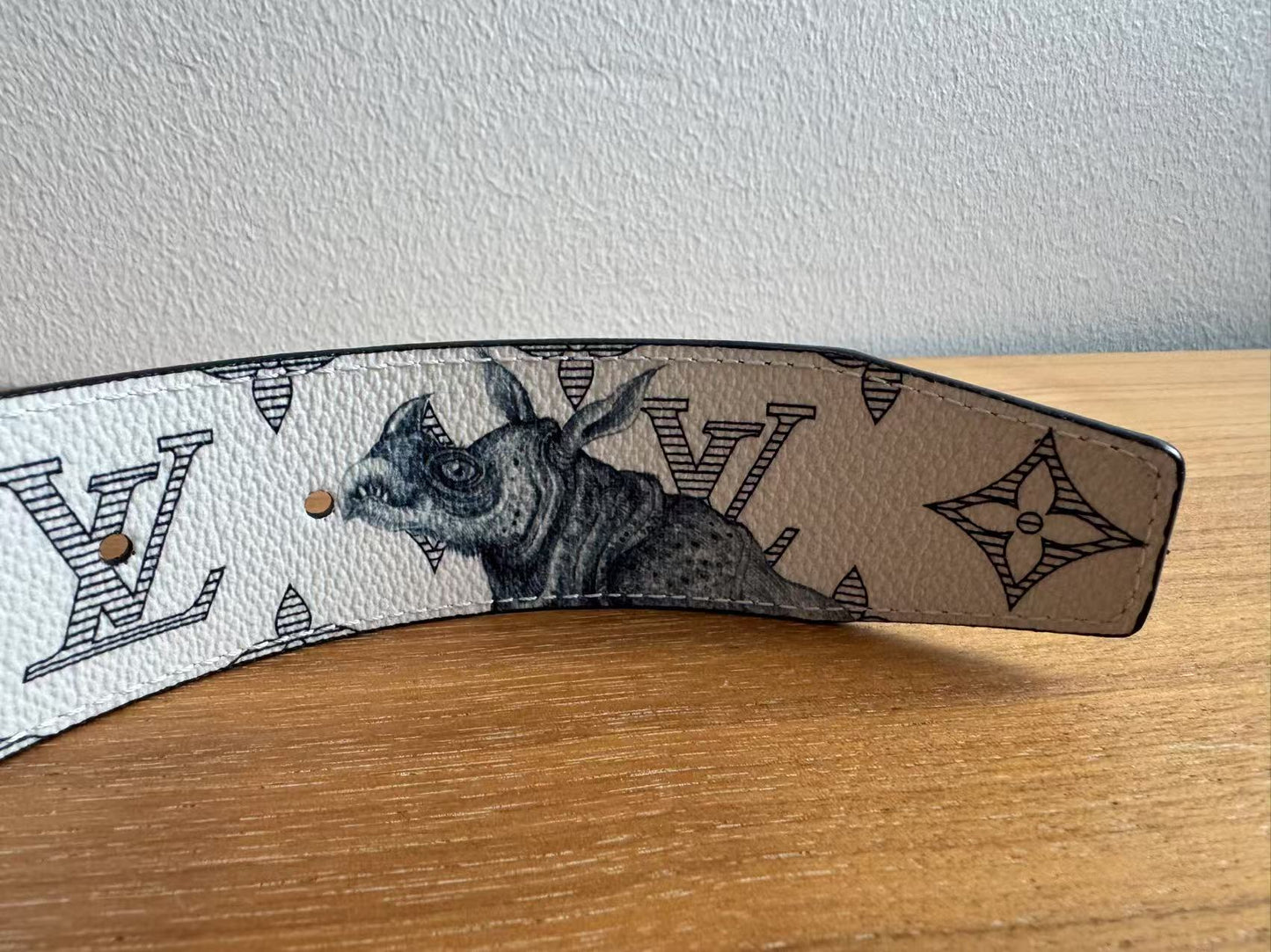 Louis Vuitton Monogram Chapman Brothers Rhino Lion Belt
