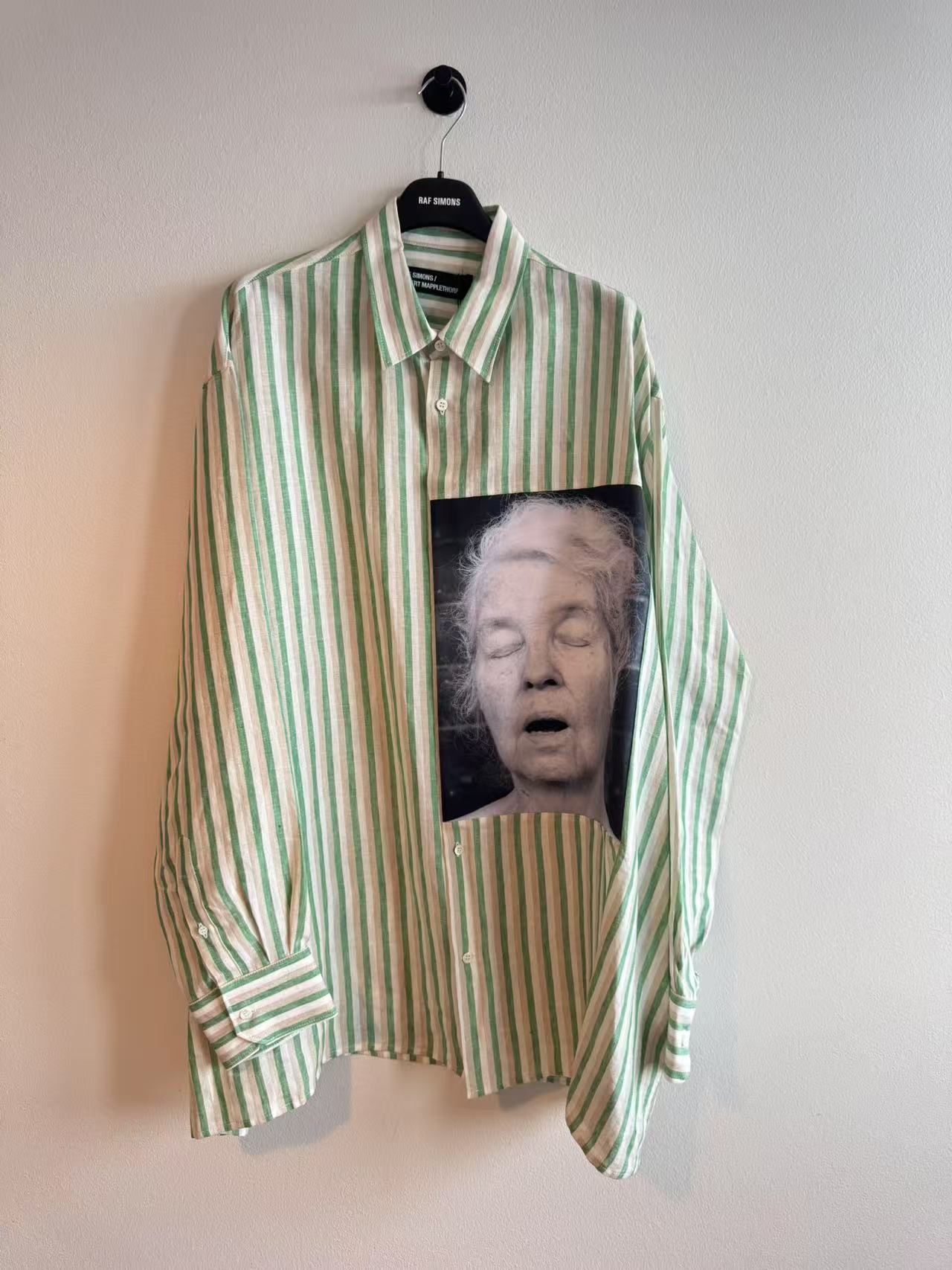 Raf Simons Oversized Shirt "Alice Neel" White-Green