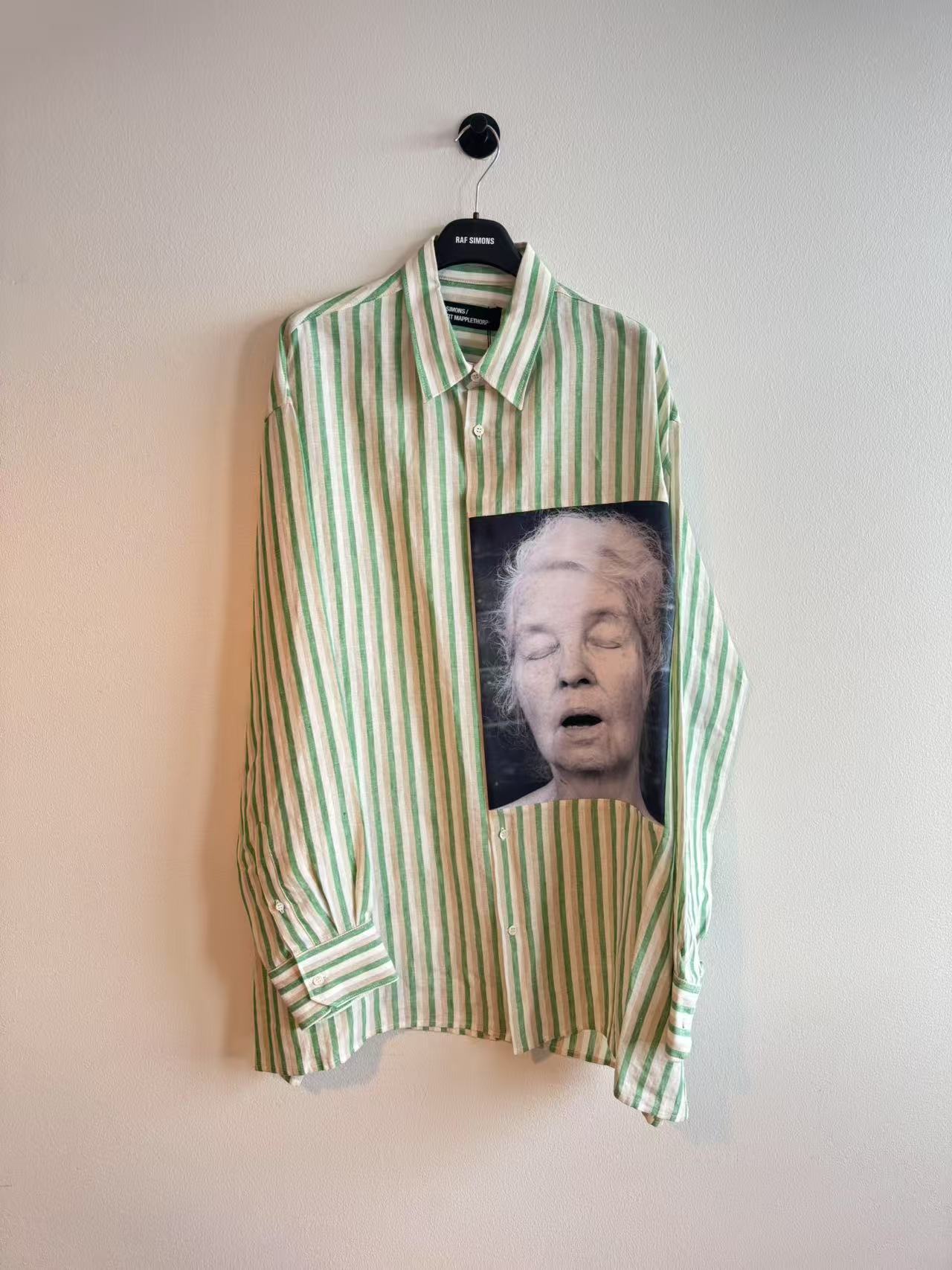 Raf Simons Oversized Shirt "Alice Neel" White-Green