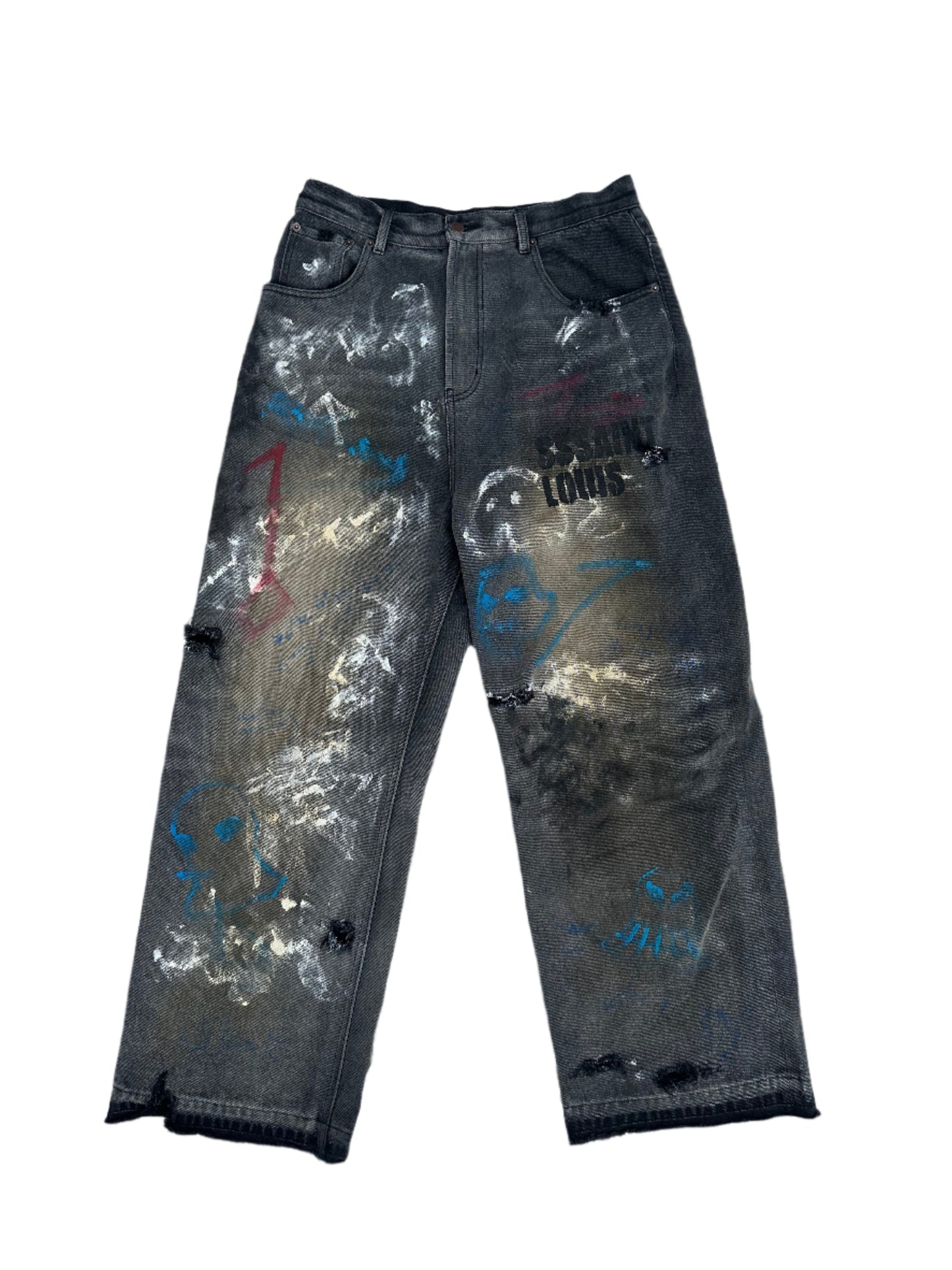 Sssaint Louis Distressed Paint Jean