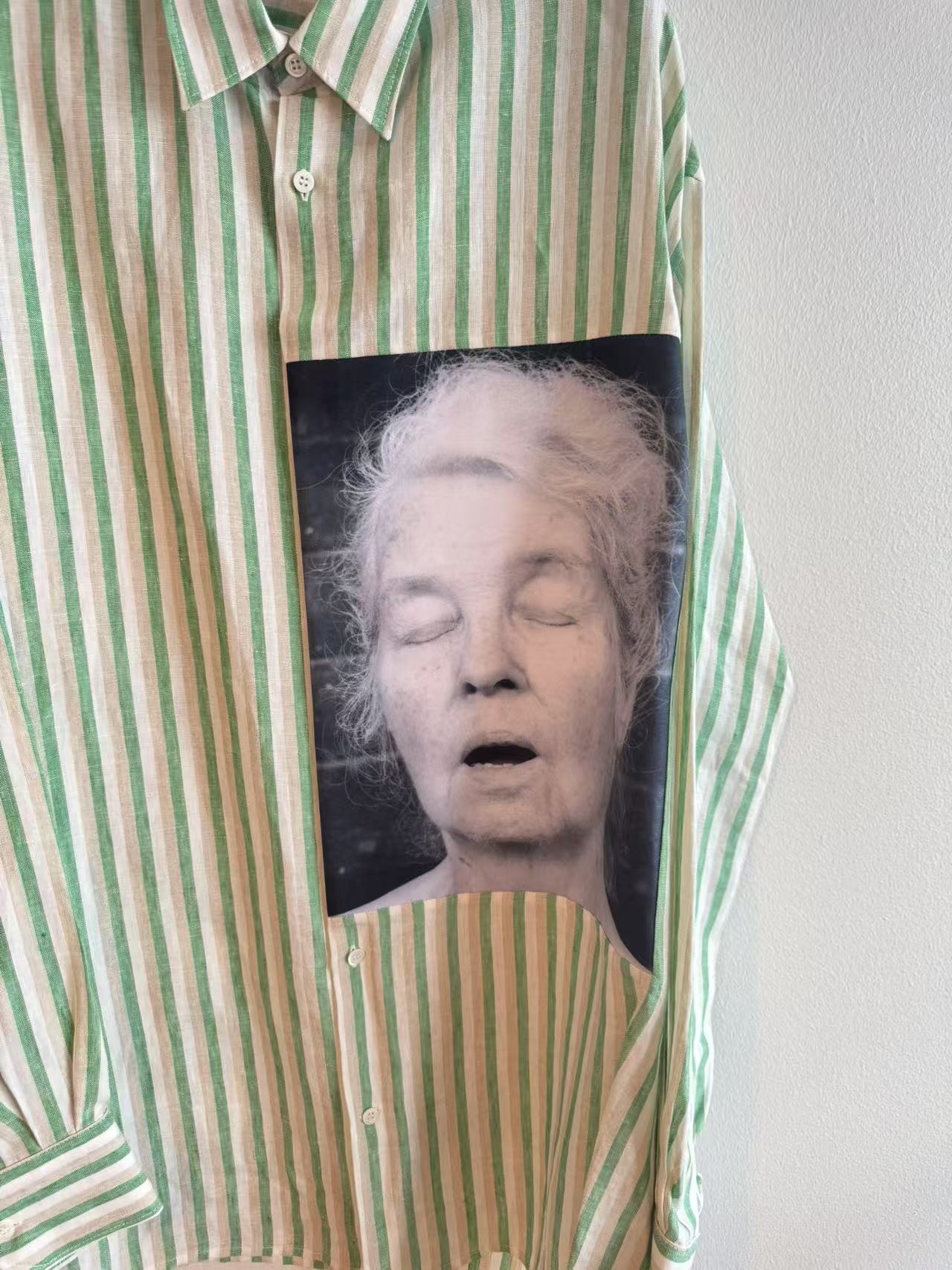 Raf Simons Oversized Shirt "Alice Neel" White-Green