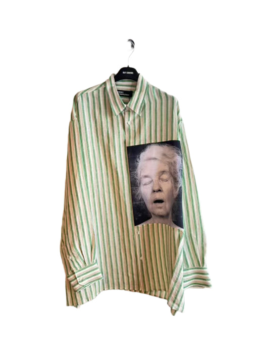 Raf Simons Oversized Shirt "Alice Neel" White-Green