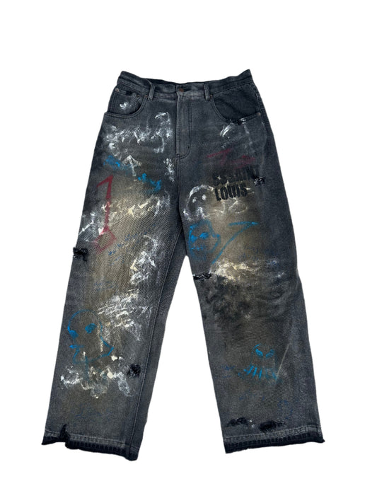 Sssaint Louis Distressed Paint Jean